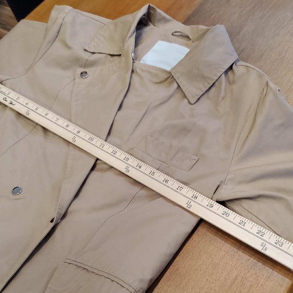 NVLT Women's Brown Waxed Cotton Trench Styke Jacket Lagenlook SZ S - Picture 11 of 16